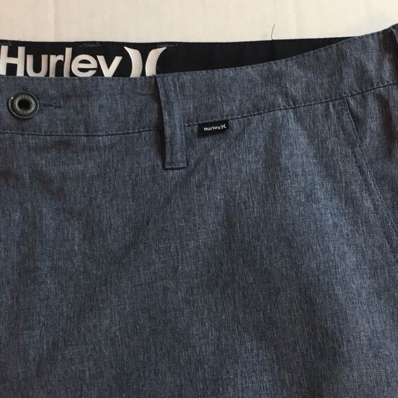 Hurley Phantom Heathered Blue Lightweight Performance Polyester Shorts Sz 38 - Picture 5 of 14